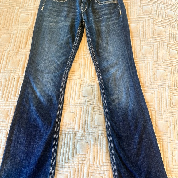 Rerock for Express Women's Dark Blue barely boot Jeans - Picture 3 of 6